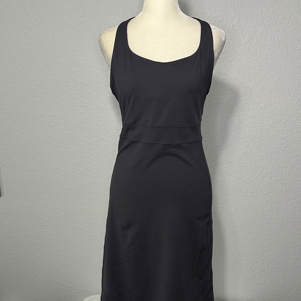 Toad&Co Black Dark Gray Racerback Sleeveless Scoop-Neck Midi Dress XS